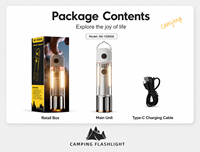 Mini lampe torche de camping rechargeable en alliage, portable, avec zoom, charge Type-C, 7 modes, torche d'extérieur, étanche