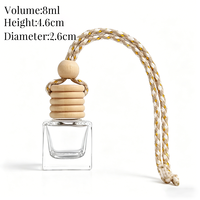 Diffuseur de parfum carré esthétique de 8 ml pour voiture, pendentif vide en verre pour décoration automobile