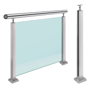 Balustrade moderne personnalisée en verre trempé à faible coût en acier inoxydable poteau main courante de clôture en verre garde-corps pour balcon escalier hôtel - Product Image 4