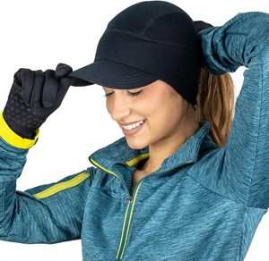 Chapeau queue de cheval pour femmes adultes |   Chapeau en mélange de <span class=keywords><strong>laine</strong></span> jacquard avec détail boutonné et <span class=keywords><strong>cache</strong></span>-oreilles rabattable - Product Image 3