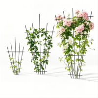 Treillis de jardin en métal minimaliste en forme d'éventail, thermolaqué, anti-rouille, résistant aux intempéries, facile à installer pour patio, balcon, fleuriste, villa
