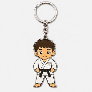 Porte-clés personnalisé en gros pour enfants, motif dessin animé, récompense de rang, anneau, logo club de judo, design d'honneur - Product Image 3