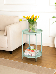 <span class=keywords><strong>Mesa</strong></span> lateral de metal de hierro <span class=keywords><strong>plegable</strong></span> de 2 capas moderna con bandeja <span class=keywords><strong>mesa</strong></span> de sofá extraíble para sala de estar dormitorio o uso en Hotel - Product Image 3