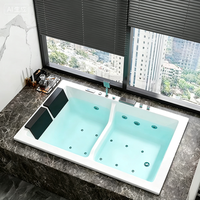 Baignoires rondes modernes en ABS les plus vendues pour villas, avec massage intégré à bulles d'air et cascade, à encastrer, pour bain relaxant intérieur, avec drain – Vente directe usine