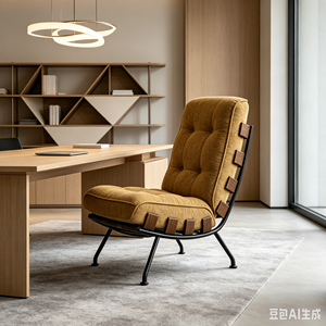 Midcentury Modern Office Chair with <b>Footrest</b> PU Leather Chrome Base Swivel Ergonomic Executive Chair - Product Image 3