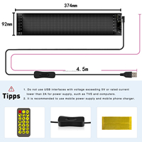 1664 374X92MM App-Tablero de señal LED programable para coche USB 5V Panel de matriz de luz de mensaje de desplazamiento para decoración Oficina Digital