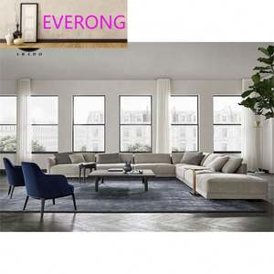 Juego de Sofás de Diseño Italiano Moderno, Muebles Modulares Seccionales, Sofá Esquinero en Forma de L, Sofá Cama para <span class=keywords><strong>Sala</strong></span> de Estar - Product Image 4