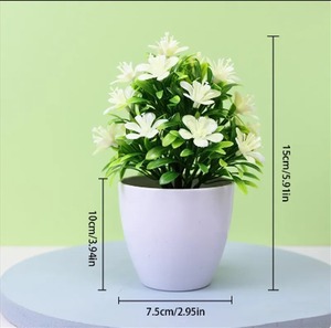 Plante Artificielle <span class=keywords><strong>en</strong></span> <span class=keywords><strong>Pot</strong></span>, Décoration de Fleur Artificielle, Bonsaï Rose <span class=keywords><strong>en</strong></span> Plastique, Décoration de Bureau Intérieure à Domicile, Prunier à Cinq Feuilles, Vente <span class=keywords><strong>en</strong></span> Gros - Product Image 3
