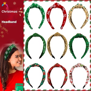 Qiyue Cross-border 2025 Nueva <span class=keywords><strong>Banda</strong></span> para el cabello de tela para mujer de Navidad y Diadema con diseño avanzado-accesorios para el cabello - Product Image 2