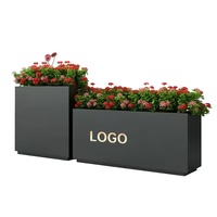 Bacs à fleurs durables en acier inoxydable thermolaqué pour aménagement paysager de jardin
