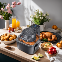 Cuisinière à air rapide 7 litres, friteuse à air électrique numérique sans huile, four moderne en acier inoxydable KA08003