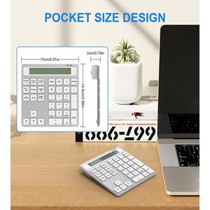 Teclado Numérico Inalámbrico 2.4G con Pantalla y Calculadora - Teclado Numérico Inalámbrico Delgado de 34 Teclas Portátil - Product Image 6