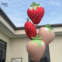 Aierflorist Ballon en aluminium mat en forme de fraise 45*60cm - Décoration pour fiançailles, fête d'enfants, anniversaire, mariage