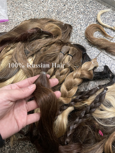 ผมแท้ 100% แบบยุโรป สำหรับทำสีผมได้  แบบใส HD  ลอนคลายยาว  โคนสีดำ  ขนาดเล็ก - Product Image 6