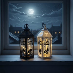 Islamic Style Ramadan LED Inflatable <strong>Lantern</strong> Eid Mubarak Durable Eco-friendly Large Decorative Hanging Lamp White/Black - Product Image 1