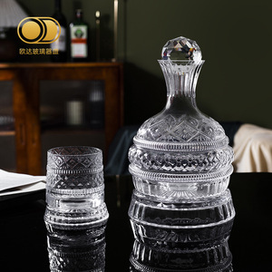 Decanter Rotante in Cristallo Senza Piombo Inciso di Lusso ed Elegante per <span class=keywords><strong>Vino</strong></span> Rosso, Vendita all'Ingrosso - Product Image 4