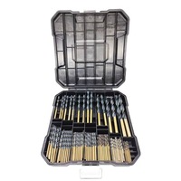 Boîte de 99 forets hélicoïdaux, ensemble de 50 pièces en sachet, forets hélicoïdaux en acier rapide plaqué titane, ouvre-trous, foret pour plaques d'acier