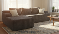 Canapé modulable en velours côtelé convertible en lit-canapé compressé en stock, confortable et moelleux, style italien, mobilier de salon