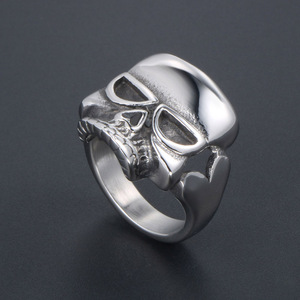 Skull <b>Ring</b> Men's Geometric Skeleton Design SA826 Gift Jewelry - Product Image 2