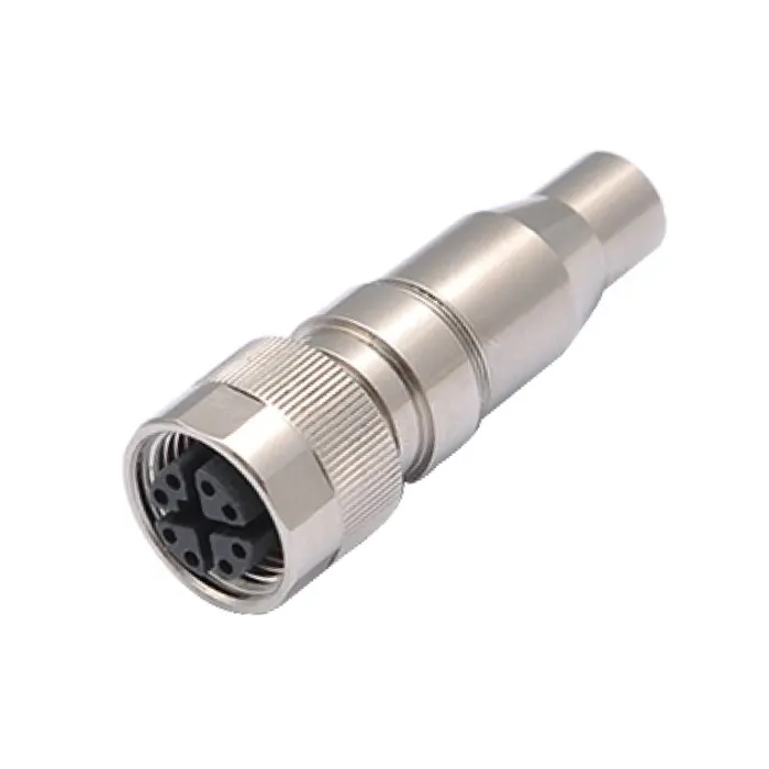 M12 Male connector for over-molding with shield 8pins X-coding IP67 Plug Reliable and Secure Connection Solution