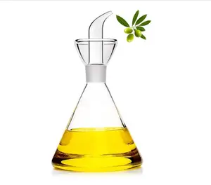 透明玻璃橄榄油分配器瓶-油和醋甲壳类，不需要漏斗-橄榄油水瓶倾析器