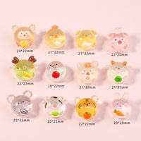 Accessoires de dessin animé en relief transparent lumineux du zodiaque chinois, ornements micro-paysagers DIY pour coque de téléphone en colle crème