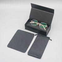 Ensemble de boîtes de luxe noires pour lunettes avec logo personnalisé, pochette en microfibre et chiffon de nettoyage, emballage pour lunettes de soleil et de vue, vente en gros