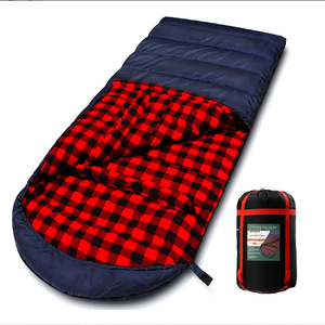 Saco de Dormir Extra Grande y Cálido para Niños y Adultos, Forrado de Franela de Algodón y Nailon, para 4 Estaciones, Clima Frío, Camping, con Clasificación de Cero Grados - Product Image 1