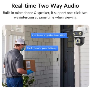 Ống kính kép CCTV ngoài trời không dây Wifi máy ảnh 2MP + 2MP đầy đủ màu sắc hình người phát hiện IP PTZ Dome Camera - Product Image 6