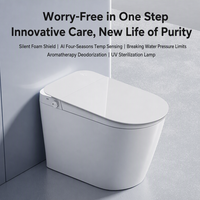 WC intelligent moderne avec bidet à détection automatique, cuvette chauffante, fonctionnement automatique et télécommande