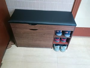 Entryway shoe-changing <b>bench</b> for household use with a built-in shoe cabinet and seat Soft-padded seat for shoe <b>rack</b> - Product Image 6