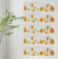 Vliegenvanger met fruitbloemenprint, dubbelzijdig klevende venster-vliegval voor binnen, thuis, restaurant, vliegen, muggen en insecten.