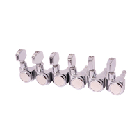 TWT GUITAR Chrome Locking Tuners 6 Tuner Gitar Kanan Rasio 1:18 Pengunci Senar Kunci Penyetel Pegs Machine Heads Kenop Heksagonal Dual Pin No