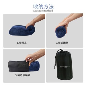 Oreiller de voyage en mousse à mémoire de forme, oblong, 34x24x8 cm, soutien du cou pour dormir en voiture, en avion, en camping en plein air - Product Image 4