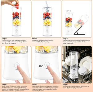 Licuadora Portátil Recargable USB de 600 ml, Nueva de Fábrica, para Venta al Por Mayor OEM - Product Image 5