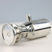Válvula de Muestreo Aséptica Neumática de Acero Inoxidable 316L DN10 DN15 para Cerveza y Vino, Válvula de Muestreo Estéril Sanitaria con Abrazadera Triple