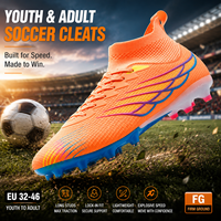 Chaussures de football à crampons hauts FG prêtes à être expédiées, en stock, chaussures d'entraînement pour jeunes hommes et femmes, EU 32-46