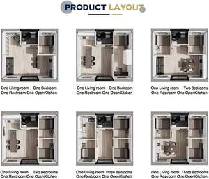 Casas Contenedor de Paneles Sándwich Plegables y Expandibles de 20 pies de Fácil Montaje, con Dos Dormitorios, Salas de Estar, Villas Familiares de Lujo - Product Image 3