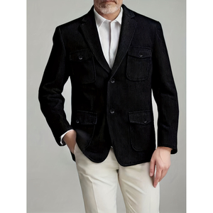Vente en gros Veste de blazer en velours côtelé texturé à simple boutonnage pour hommes Style Streetwear décontracté Couleurs personnalisées Antistatique Anti-rides - Product Image 1