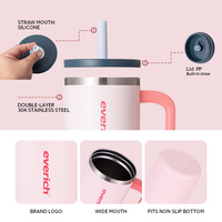 Gobelet isotherme classique écologique de 30 oz en acier inoxydable 304, anti-fuite, à double paroi, avec paille en silicone et poignée