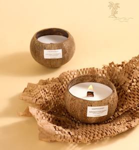 Producto Original de Hainan - Juego de Velas Aromáticas Decorativas de Cáscara de Coco, un Artículo para Crear Atmósfera, Personalizado, Aromático - Product Image 5
