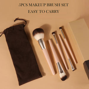 Juego <span class=keywords><strong>de</strong></span> brochas <span class=keywords><strong>de</strong></span> maquillaje facial Premium <span class=keywords><strong>de</strong></span> 5 piezas Beautiful Foundation Blush Blurring Angled Liner Crease Brushes - Product Image 4