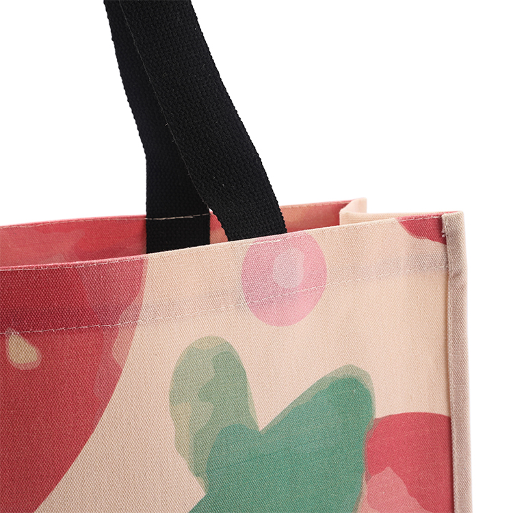 Summer Fashion Recyclable Shopping Cotton Custom Printed Canvas Tote Bag with inner pocket