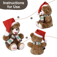 Ours en peluche de Noël personnalisé, jouet en peluche mignon, poupée en coton PP, 31cm-50cm, anti-stress, cadeau de Noël, fête