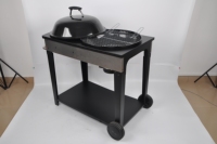 Barbecue charbon de bois moderne NL 22 pouces sur chariot, finition émaillée, haute sécurité pour la maison, le camping et les fêtes
