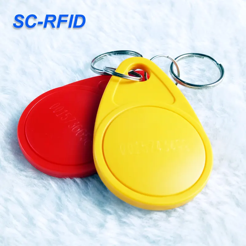 Sencan Hot Bán buôn tk4100 vòng chìa khóa ABS màu NFC thẻ lập trình điện tử keyfob RFID Tag