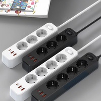 Prise multi-prises française certifiée CE UE, directement de l'usine, avec protection contre les surtensions, 4 prises AC et 3 ports USB