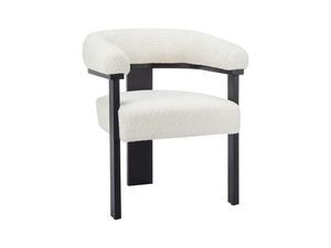 <span class=keywords><strong>Chaise</strong></span> de salle à manger en tissu bouclé <span class=keywords><strong>beige</strong></span> magnifique avec pieds en métal <span class=keywords><strong>noir</strong></span>, design ergonomique du dossier pour la maison, les salles à manger - Product Image 6