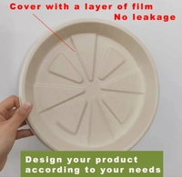 Assiettes rondes en bagasse de 9 pouces, naturelles, non blanchies, jetables, biodégradables, compatibles micro-ondes, vaisselle, lot de 50, camping