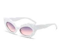 Lunettes de soleil œil-de-chat haut de gamme unisexe UV400 à monture intégrale, recommandées en Europe et en Amérique, pour la photographie de rue Xiaohongshu, échantillon en gros